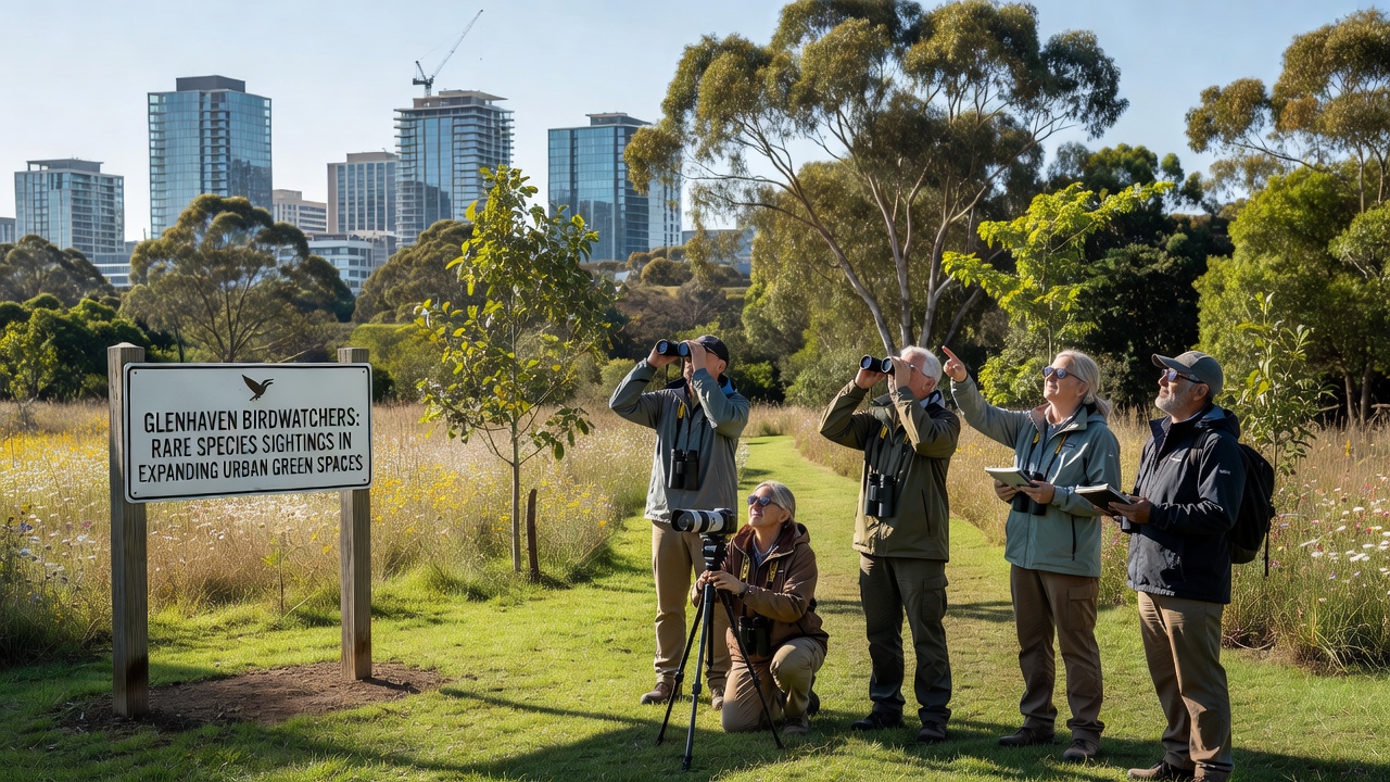 Close-up of rare songbird perched in restored native vegetation within Glenhaven green space